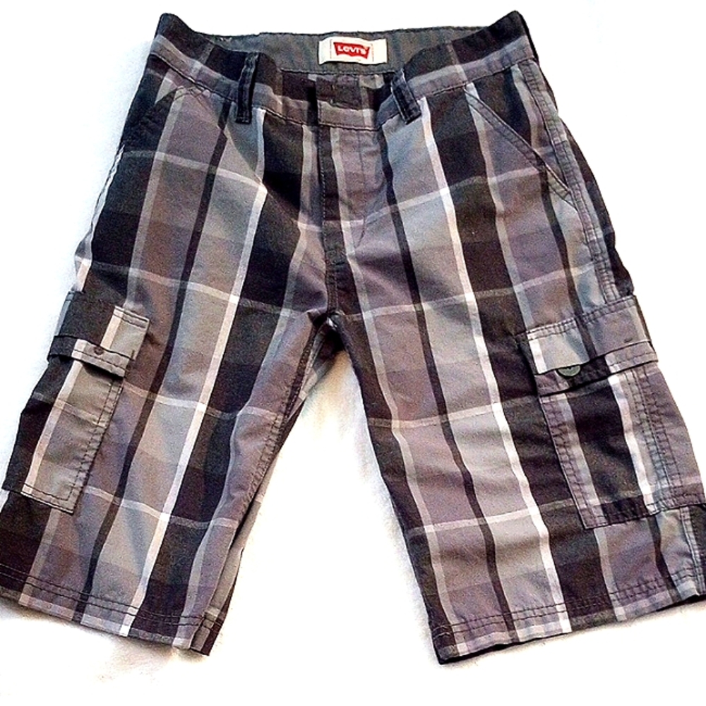Levi's Boys Black and Gray Cargo Shorts - Size 14